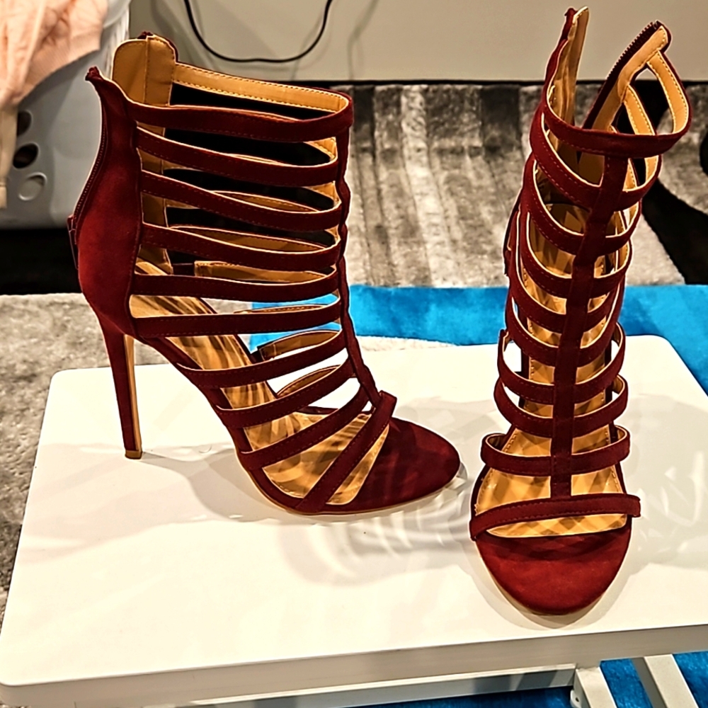 Strappy ankle heels